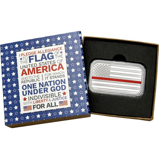 Red Line Flag Bar in Patritoic Gift Packaging