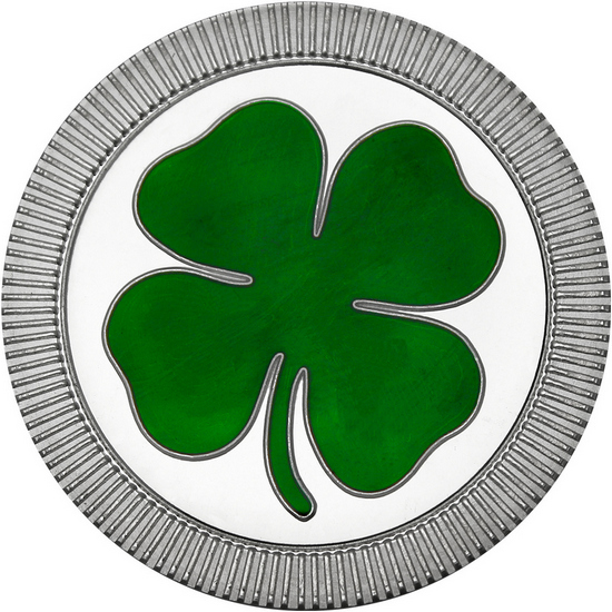 Four Leaf Clover Stackables 1oz .999 Silver Medallion Enameled in Gift Box Four Leaf Clover Stackables 1oz .999 Silver Medallion Enameled in Gift Box
