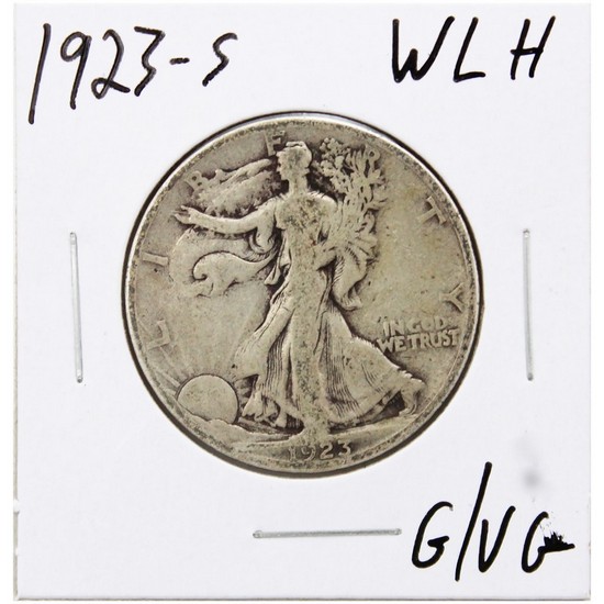 1923 S Silver Walking Liberty Half Dollar G/VG Condition
