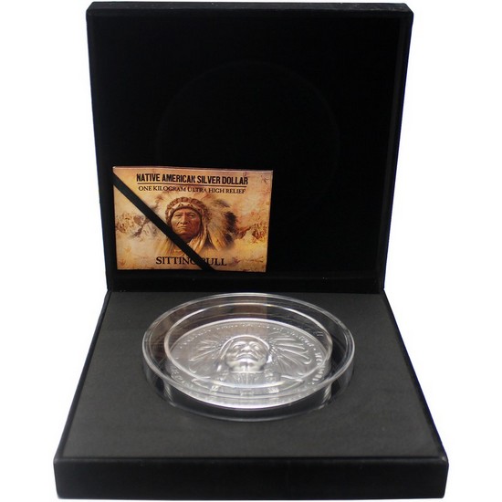 2023 Native American Series Sitting Bull Kilo Silver Antiqued BU Coin