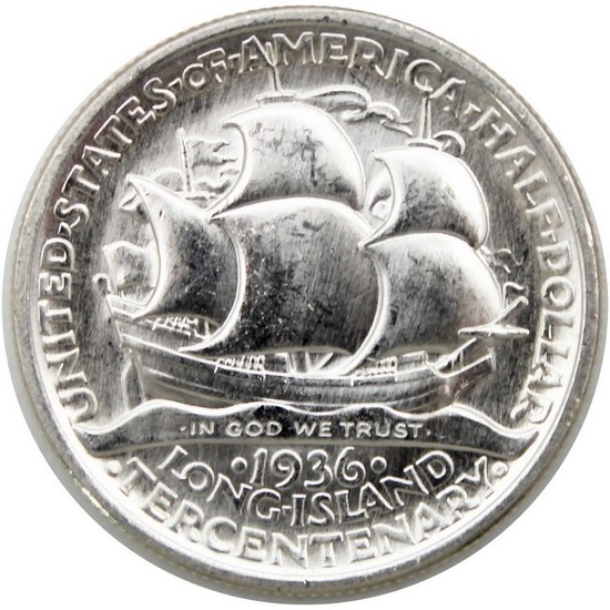 1936 Long Island Commem Tercentenary Half Dollar XF/AU