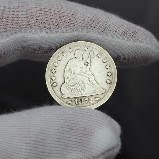 1874 Liberty Seated Quarter W/Arrows VG/F Condition