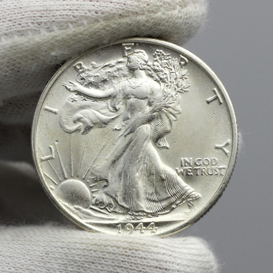 1944 S Silver Walking Liberty Half Dollar AU/BU Condition