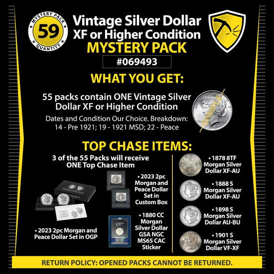 Vintage Silver Dollar XF or Higher Condition Mystery Pack #060347