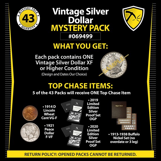 Vintage Silver Dollar Mystery Pack #0649499