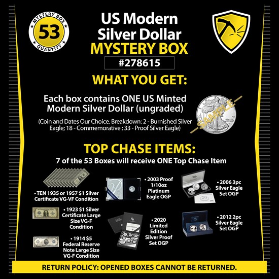 US Modern Silver Dollar Mystery Box #278615