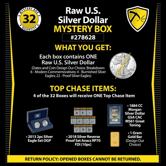 Raw U.S. Silver Dollar Mystery Pack #278628