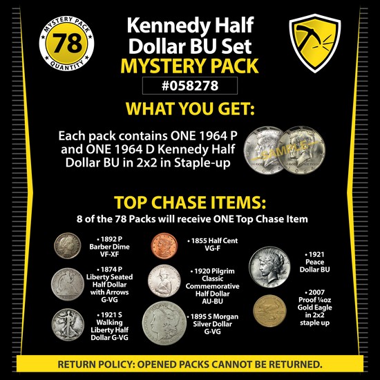 Kennedy Half Dollar BU Set Mystery Pack #058278