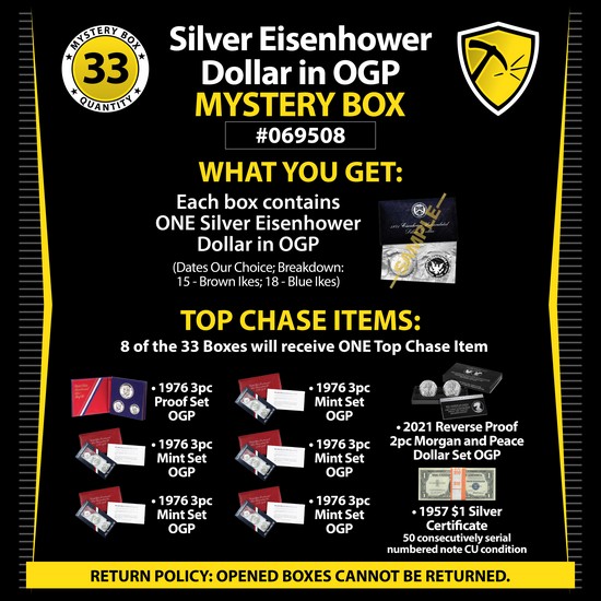 Silver Eisenhower Dollar in OGP Mystery Box #069508