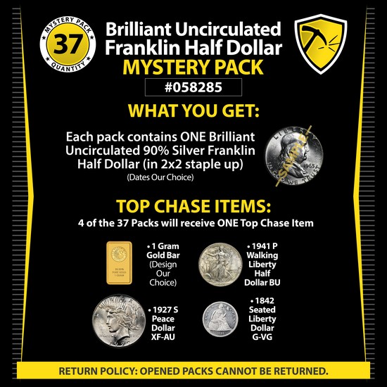Brilliant Uncirculated Franklin Half Dollar Mystery Pack #058285
