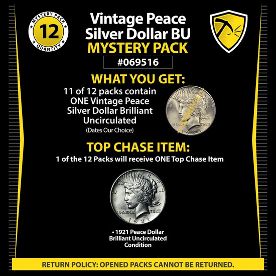 Vintage Peace Silver Dollar BU Mystery Pack #069516