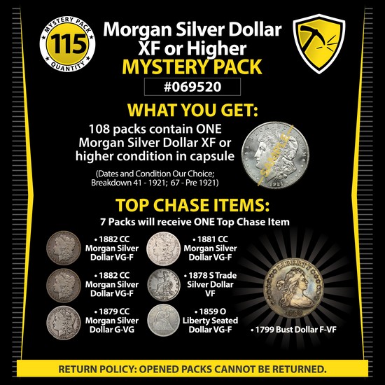Morgan Silver Dollar XF or Higher Mystery Pack #069520