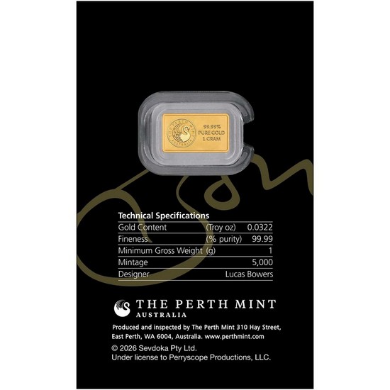 Bon Scott 80th Birthday Perth Mint 1 Gram Gold Bar OGP Bon Scott 80th Birthday Perth Mint 1 Gram Gold Bar OGP