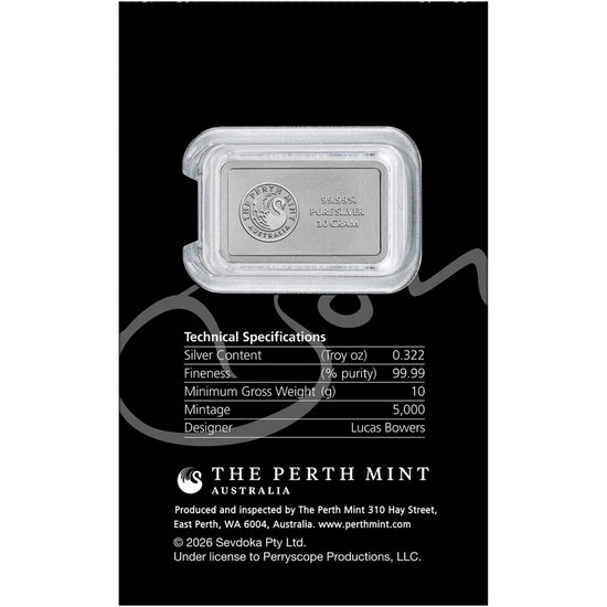 Bon Scott 80th Birthday Perth Mint 10 Gram Silver Bar OGP Bon Scott 80th Birthday Perth Mint 10 Gram Silver Bar OGP