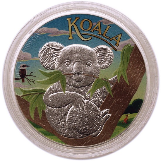 2026 P Australia 1 oz Colorized Silver Koala BU with COA