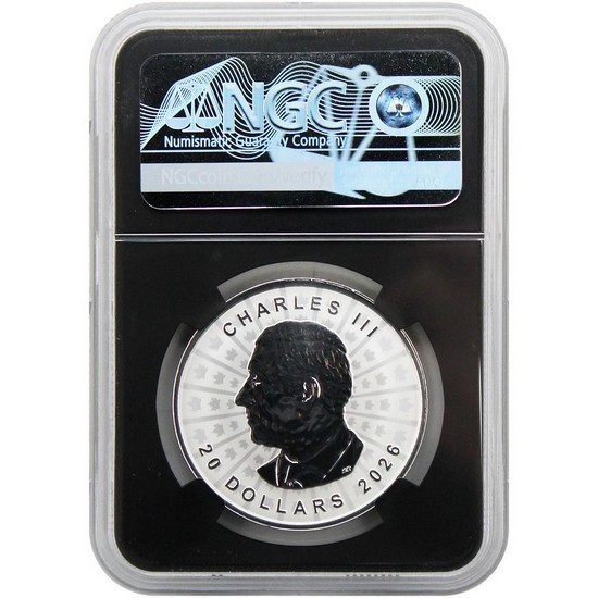 2026 $20 Reverse Proof Canada 1oz Colorized Silver UHR with Vivid Toning Effect NGC PF69 FDI Black Core Canada Label