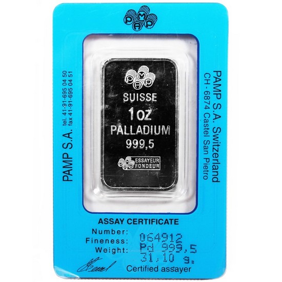 Pamp Suisse 1oz Palladium Bar - Secondary Market