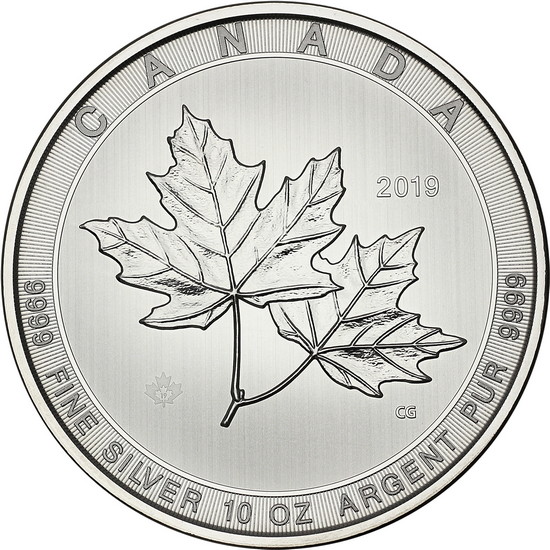2019 Canada Silver Magnificent Maple Leaf 10oz BU Coin