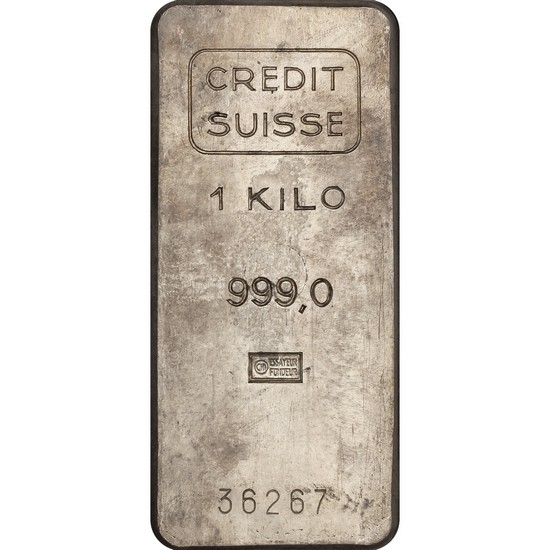Credit Suisse 1 Kilo .999 Silver Bar - Secondary Market