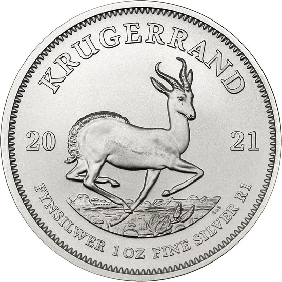 2021 South Africa Silver Krugerrand 1oz BU Coin Single in Flip