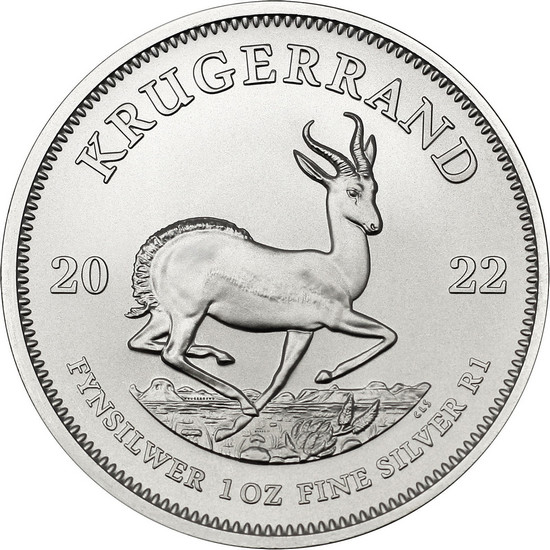 2022 South Africa Silver Krugerrand 1oz BU Coin Single in Flip