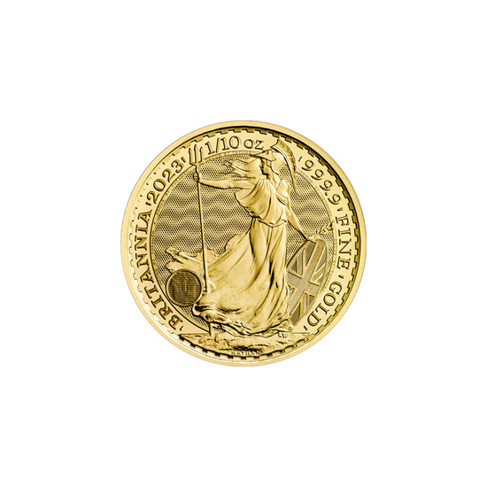 2023 Great Britain Gold Britannia Queen Elizabeth Effigy Tenth Ounce BU Coin