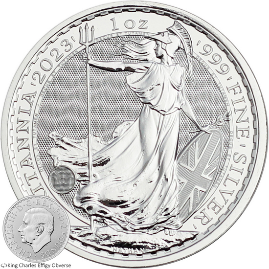 2023 Great Britain Silver Britannia King Charles Effigy 1oz BU