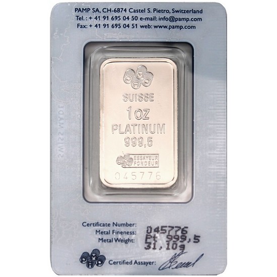 Pamp Suisse 1oz Platinum Bar - Lady Fortuna