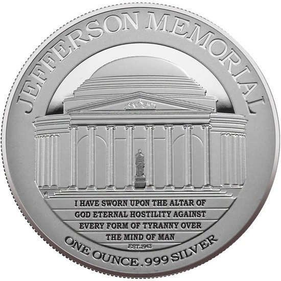 Lincoln Memorial Monument .999 fine silver  Proof with OGP 