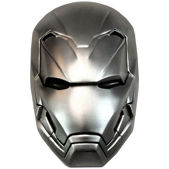 2019 Fiji Silver Marvel Iron Man Mask Antiqued 2oz Silver Domed Coin in OGP