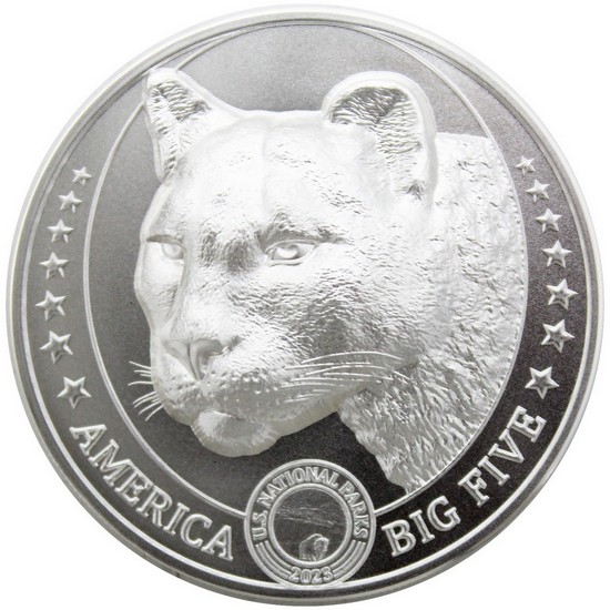 2023 Fiji Silver Mountain Lion 1oz UHR Coin in OGP
