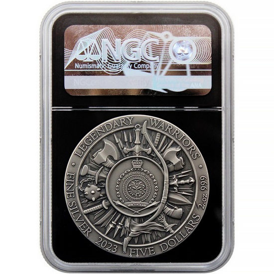 2023 Eric Bloodaxe 2oz Gilt UHR Antiqued Silver Coin NGCX MS10 Legendary Warriors Label 2023 Eric Bloodaxe 2oz Gilt UHR Antiqued Silver Coin NGCX MS10 Legendary Warriors Label