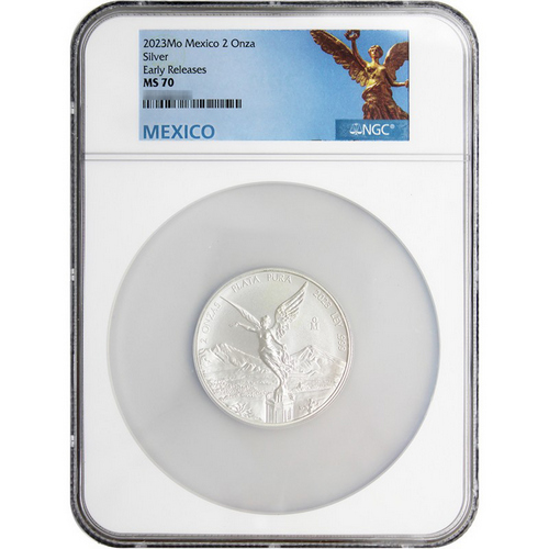 2023 Mexican Silver Libertad 2oz Coin MS70 ER NGC Mexico Label