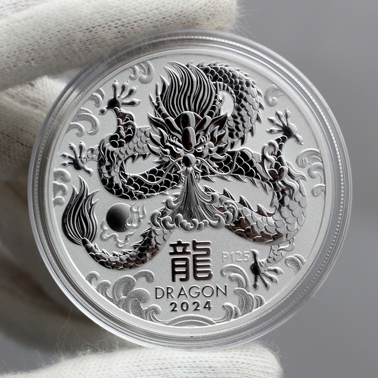 セントジャーメイン1oz銀貨　タキオン化 2024 1oz Silver Dragon Coin | SilverTowne