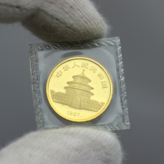 1987 China 1/10 Gold Panda 10 Yuan BU Condition 1987 China 1/10 Gold Panda 10 Yuan BU Condition