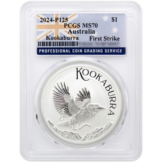 2024 P125 Australia Kookaburra Silver 1oz Coin MS70 FS PCGS Flag Label