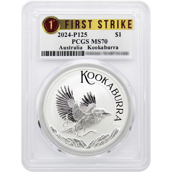 2024 P125 Australia Kookaburra Silver 1oz Coin MS70 FS PCGS 1st Label