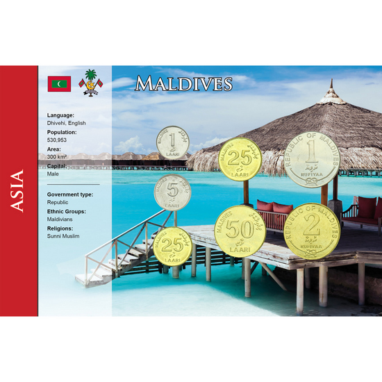Maldives: World Coins Collection Coins in Informational Card