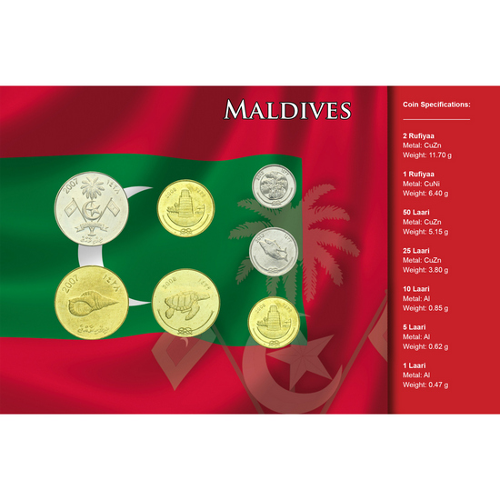 Maldives: World Coins Collection Coins in Informational Card