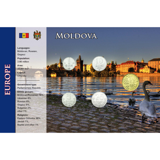 Moldova: World Coins Collection Coins in Informational Card