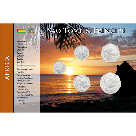 São Tomé and Príncipe: World Coins Collection Coins in Informational Card