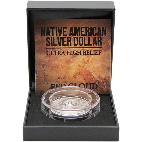 2024 Native American Chief Series Red Cloud 1oz Silver Antiqued UHR Coin in OGP