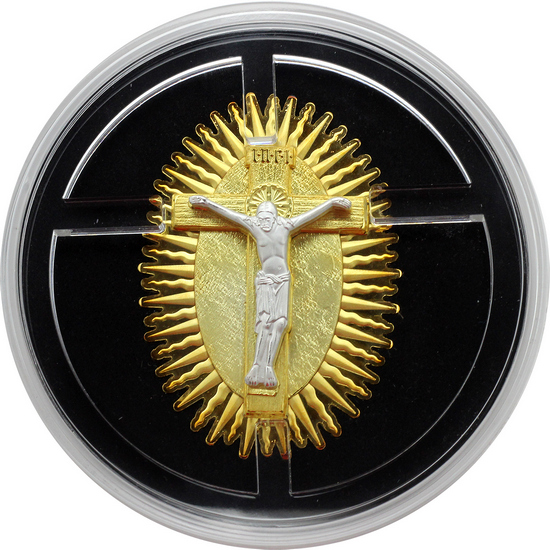 2024 Cameroon Silver Gero Crucifix Gilded Coin 2024 Cameroon Silver Gero Crucifix Gilded Coin