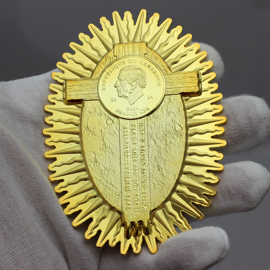 2024 Cameroon Silver Gero Crucifix Gilded Coin │SilverTowne