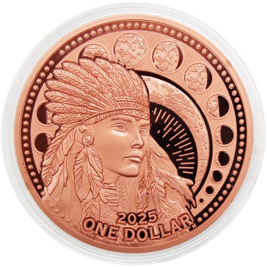 2025 Copper Mesa Grande "Moon Goddess" Hanwi 5oz Proof Like Coin in OGP 2025 Copper Mesa Grande "Moon Goddess" Hanwi 5oz Proof Like Coin in OGP