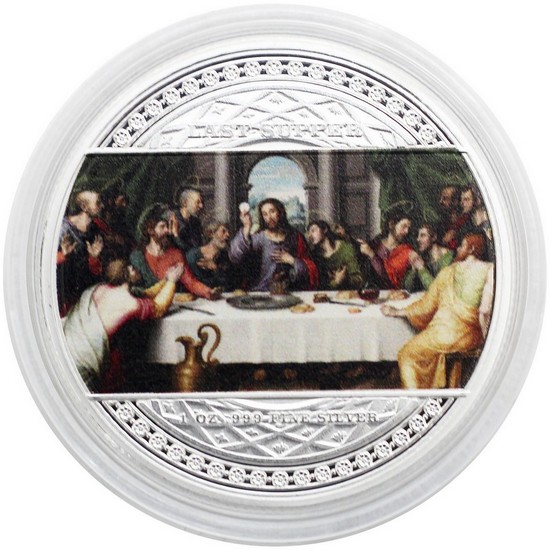 2025 Cameroon Silver Last Supper Colorized 1oz Coin in OGP 2025 Cameroon Silver Last Supper Colorized 1oz Coin in OGP