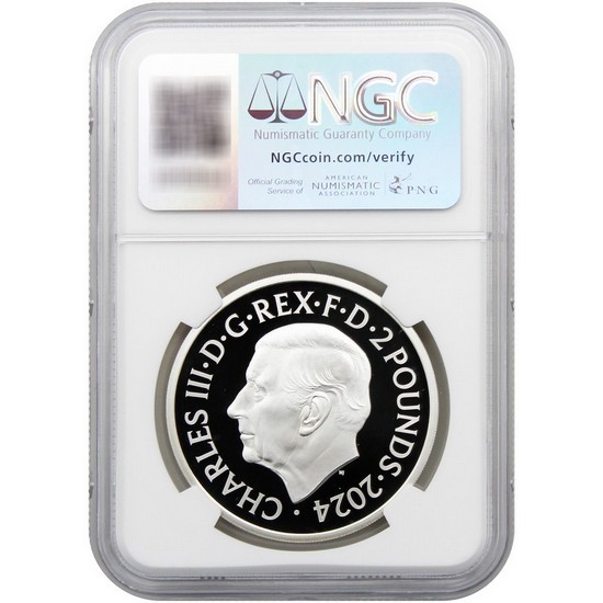 2024 Great Britain D-Day 80th Anniv 1oz Silver Coin PF70 UC ER NGC Olive Branch/Flag Label