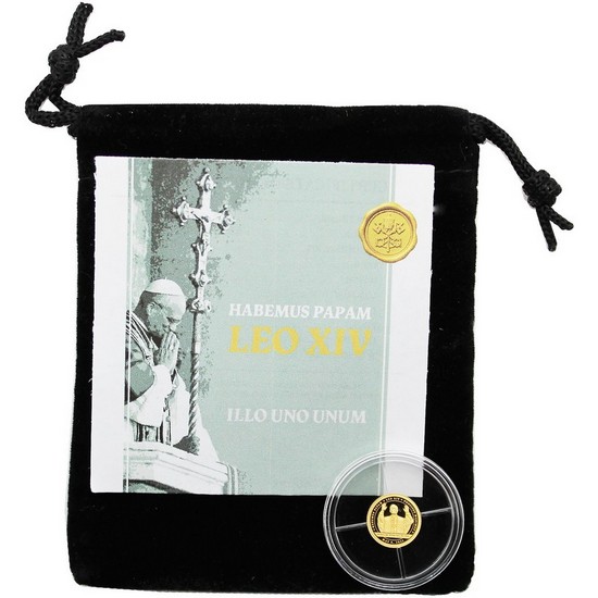 2025 Liberia Gold Habemus Papam Pope Leo XIV 0.5 Gram Proof Coin in OGP