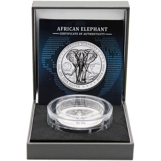 2025 Niue Silver African Wildlife Elephant 1oz UHR Coin with OGP