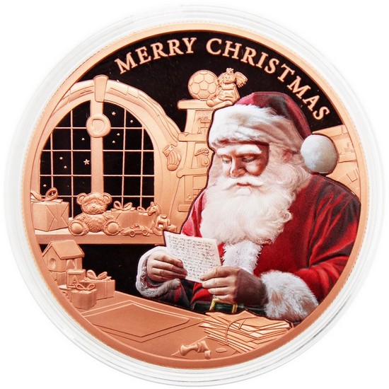 2025 Copper Cameroon Merry Christmas Santa Claus Colorized 5oz Proof Like Coin in OGP 2025 Copper Cameroon Merry Christmas Santa Claus Colorized 5oz Proof Like Coin in OGP